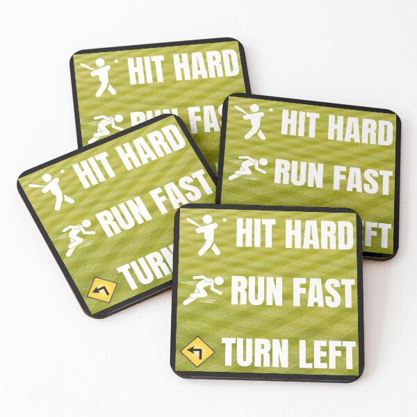 Item preview, Hit hard run fast turn left baseball designed and sold by PRB1989.
