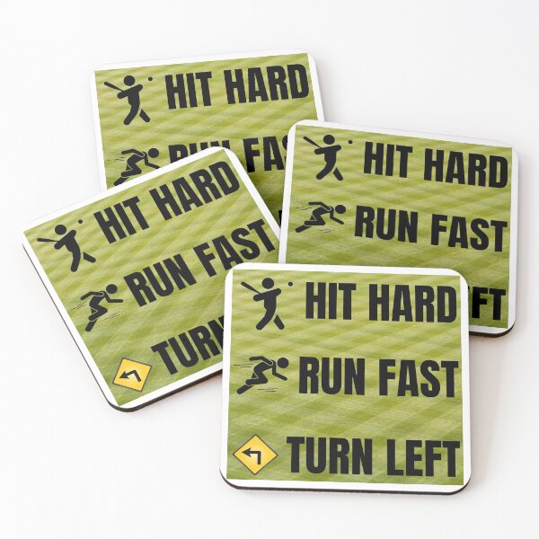 Item preview, Hit hard run fast turn left baseball designed and sold by PRB1989.