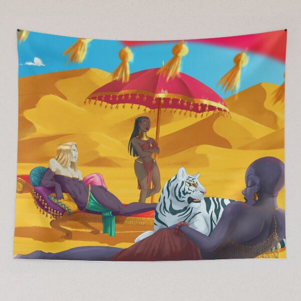 Item preview, Desert prince and Goddesses lounging with pillows designed and sold by Maysoulrose.