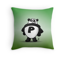 Panda power throw pillow