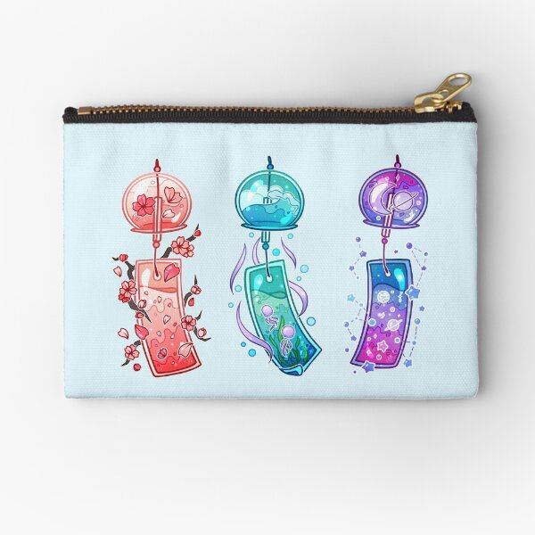 Aesthetic Japanese Wind Chimes Zipper Pouch