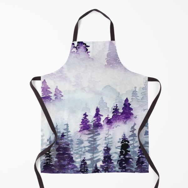 Item preview, Foggy forest mountains pine violet purple designed and sold by Caroodoo.