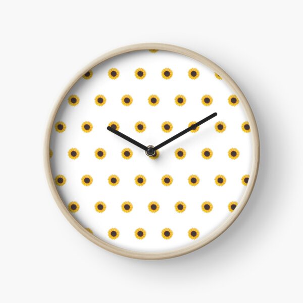 Sunflower polkadots  Clock