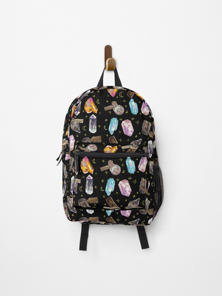 Girly Pastel Goth Witch Pattern Backpack by Luna Elizabeth