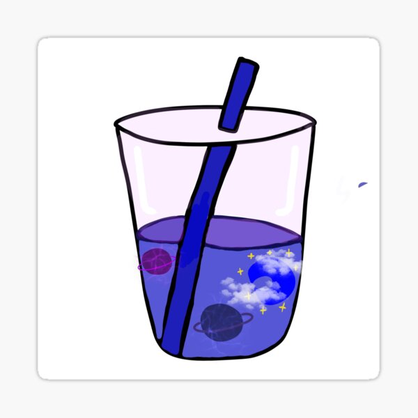 Galaxy space boba drink Sticker