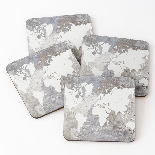 Item preview, Design 220 Gray World Map designed and sold by artbylucie.