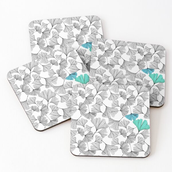 Item preview, Seafoam and blue gingko pattern designed and sold by Shelley Gilbert.