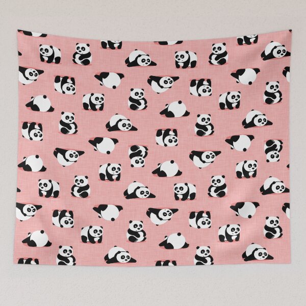Item preview, Cute pandas on pink designed and sold by littlearrow.