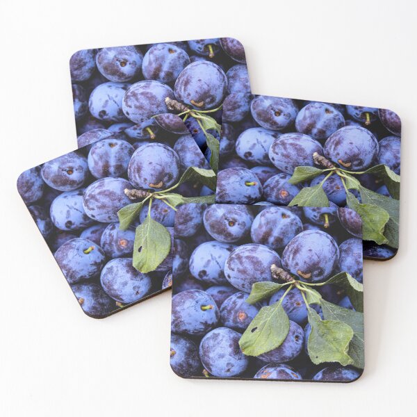 Item preview, Full frame of blue plums with few leaves designed and sold by Mahirov Shop.
