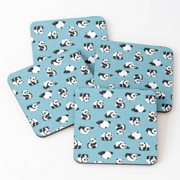 Item preview, Cute pandas on blue designed and sold by littlearrow.