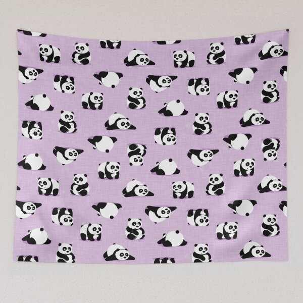 Item preview, Cute pandas on purple designed and sold by littlearrow.