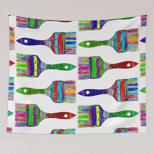 Item preview, Brush Life - linocut design and print with colored pencil designed and sold by PixelPalmer.