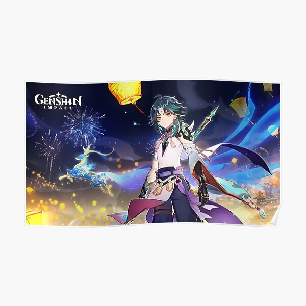 Genshin Impact Lantern Liyue Festival With Xiao Official Artwork Poster