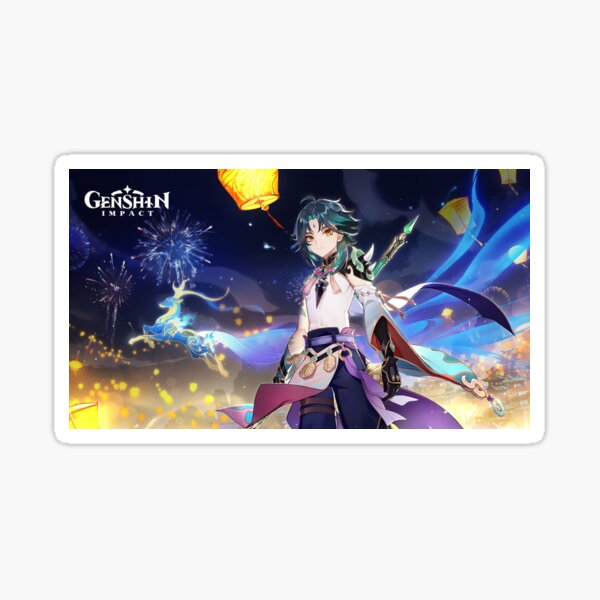Artikel-Vorschau von Genshin Impact Lantern Liyue Festival mit offiziellem Xiao-Kunstwerk, designt und verkauft von Krimsy.