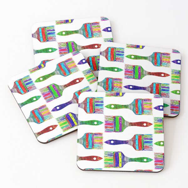Item preview, Brush Life - linocut design and print with colored pencil designed and sold by PixelPalmer.