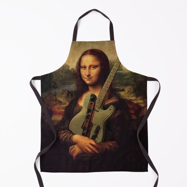 Item preview, Mona Lisa with guitar, girl with vintage telecaster, guitar lover gift designed and sold by Sociojunkie.