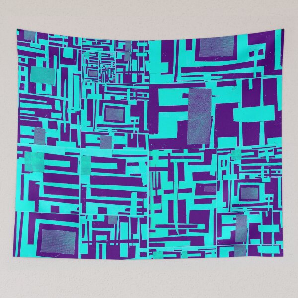 Item preview, Block Collage- Teal designed and sold by Designs By YL.