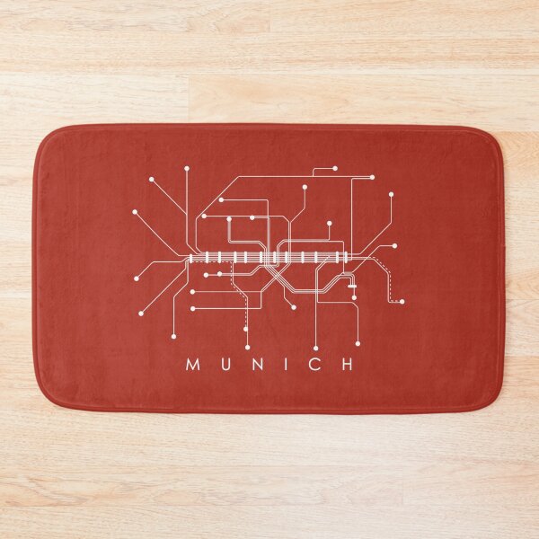 Item preview, Munich Subway Map Monochromatic - Red with White Print designed and sold by Aciu.
