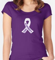 Cure Alzheimer's Ribbon Women's Fitted Scoop T-Shirt