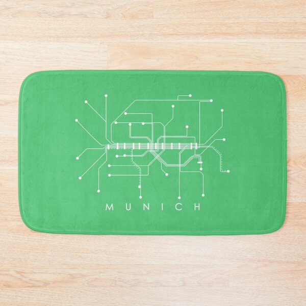 Item preview, Munich Subway Map Monochromatic - Vintage 50s Green with White Print designed and sold by Aciu.