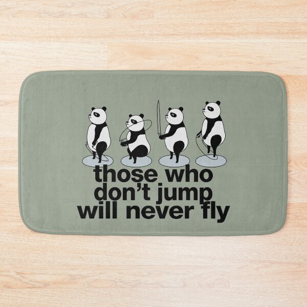 Item preview, panda bear with jump rope doing skips and crossfit saying "those who don’t jump will never fly" designed and sold by TrueType.