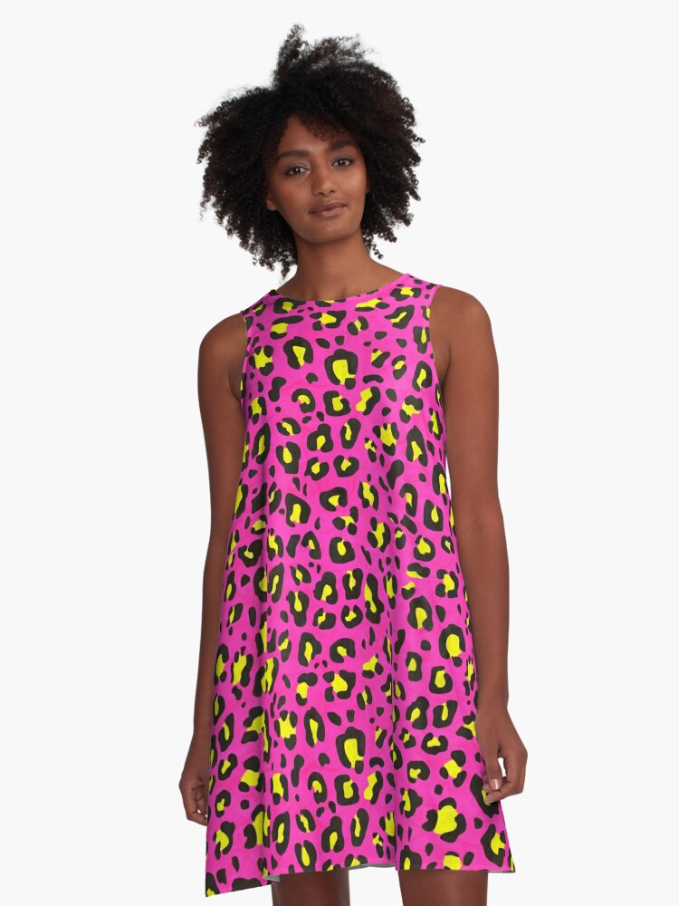 Bright pink deals leopard print dress