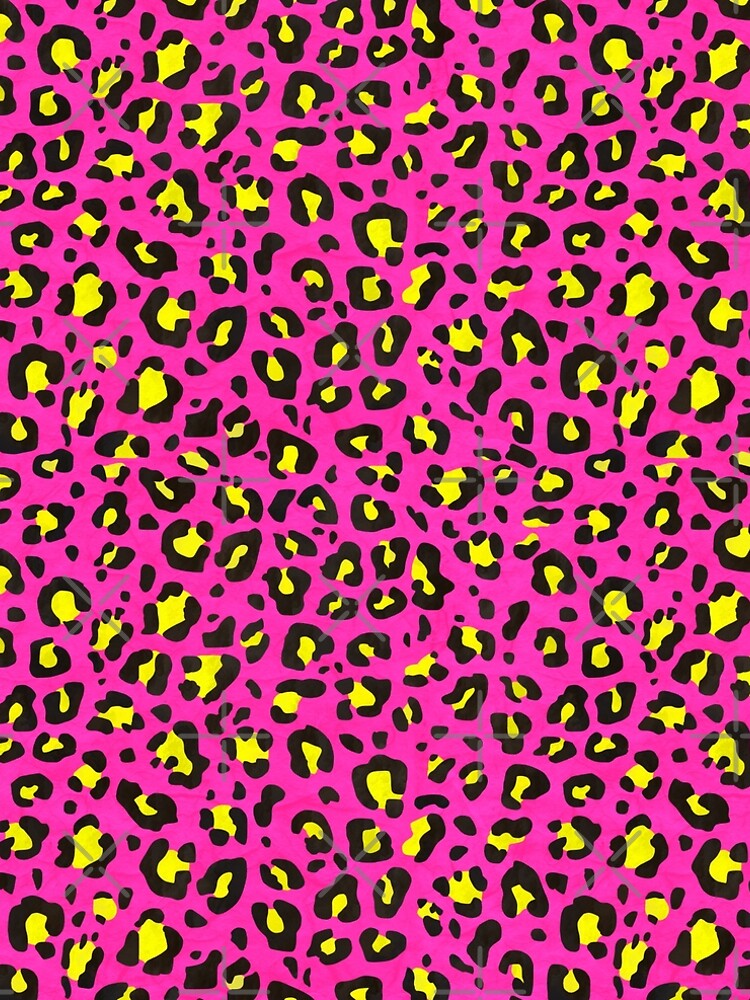 Bright Pink, Blue and Black Leopard Print | Poster