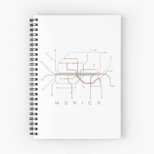 Item preview, Munich Subway Map - White Background - Colour Print designed and sold by Aciu.