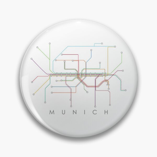Item preview, Munich Subway Map - White Background - Colour Print designed and sold by Aciu.