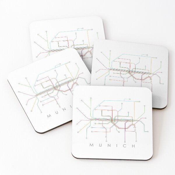 Item preview, Munich Subway Map - White Background - Colour Print designed and sold by Aciu.