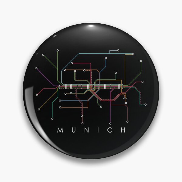 Item preview, Munich Subway Map - Black Background - Colour Print designed and sold by Aciu.