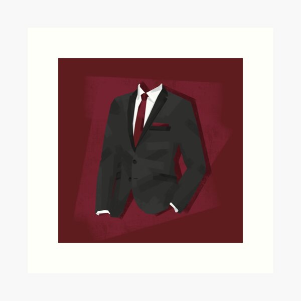 Black Suit Red Tie and Vest Poster for Sale by DamTinhSAZ