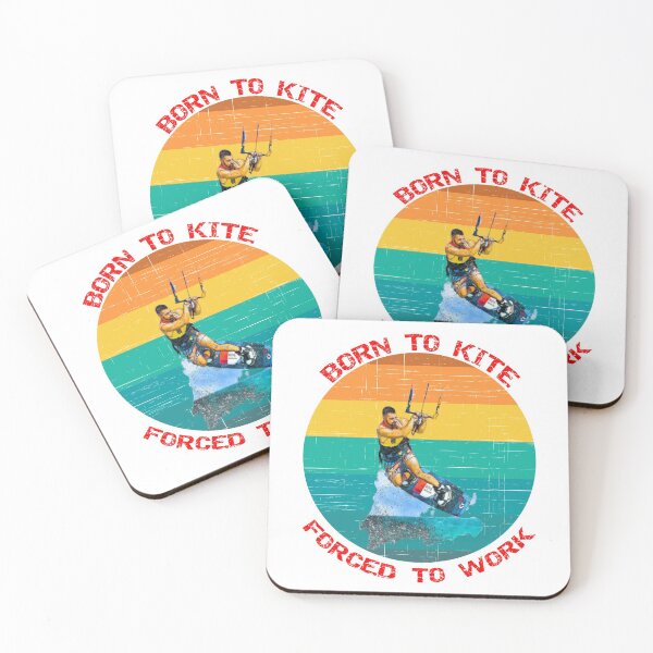 Item preview, Born To Kite Forced To Work Sunset Retro Distressed White Background designed and sold by KeysTreasures.