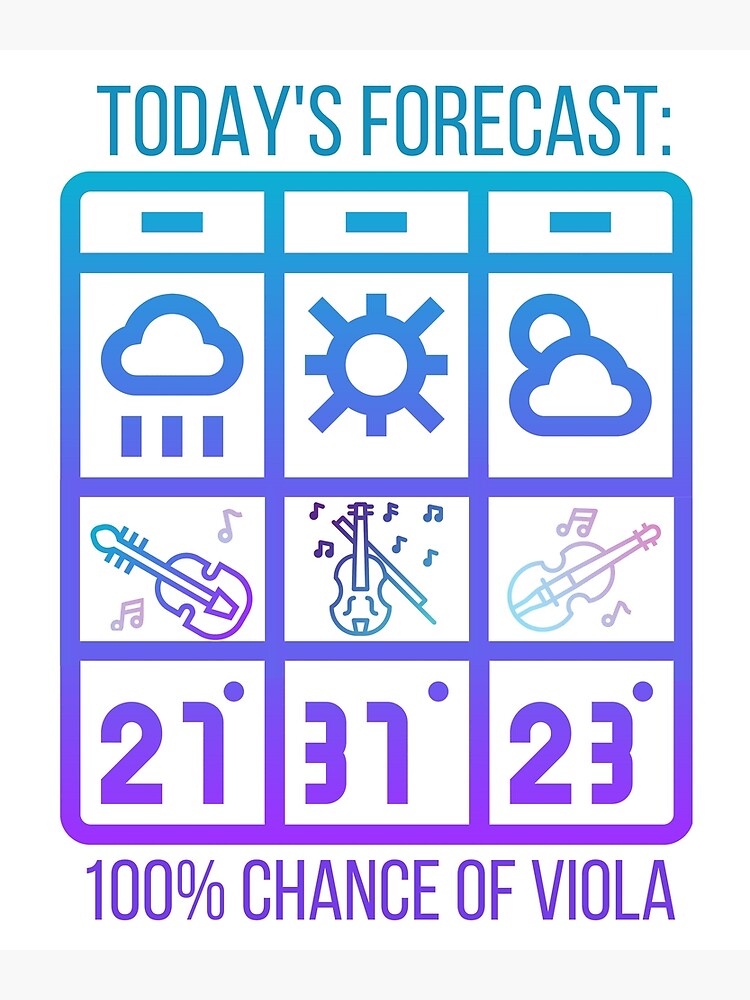 "Viola Weather Forecast Ombre design" Poster for Sale by ViolinJudy
