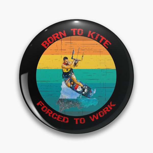 Item preview, Born To Kite Forced To Work Sunset Retro Distressed Black Background designed and sold by KeysTreasures.