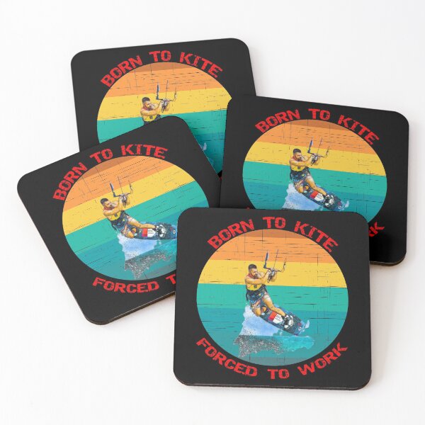 Item preview, Born To Kite Forced To Work Sunset Retro Distressed Black Background designed and sold by KeysTreasures.