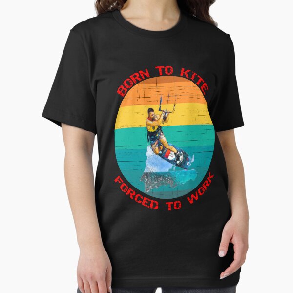 Item preview, Born To Kite Forced To Work Sunset Retro Distressed Black Background designed and sold by KeysTreasures.