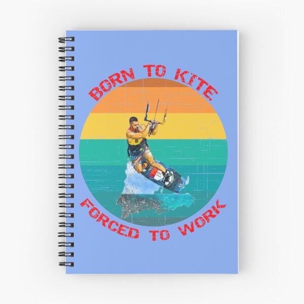 Item preview, Born To Kite Forced To Work Sunset Retro Distressed Blue Background designed and sold by KeysTreasures.