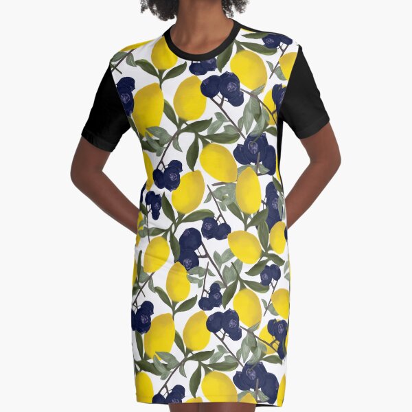 My Lemon Has the Blueberries Graphic T-Shirt Dress