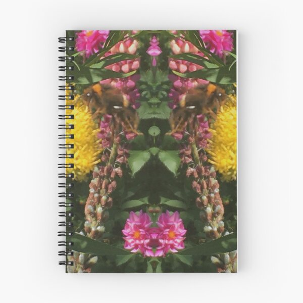 Item preview, Bee Bumbling Beauty in the Late Autumn Sun amongst the Gilded Yellow and Cerise Flowers designed and sold by RoseAromas.