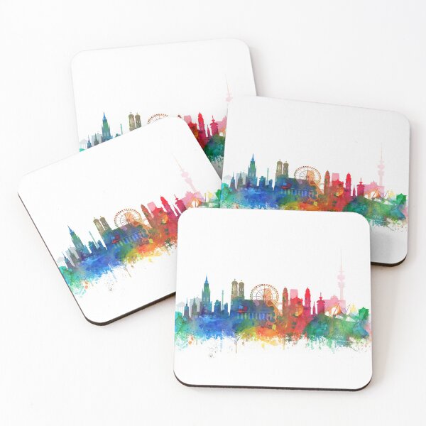 Item preview, Munich Skyline Watercolor by Zouzounio Art designed and sold by zouzounioart.