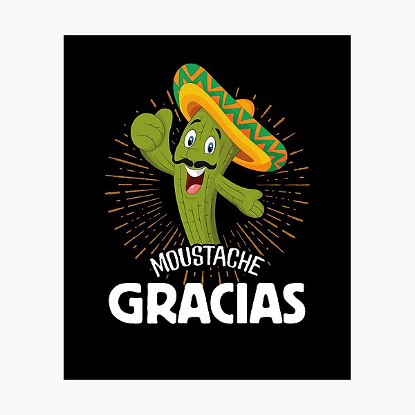 Item preview, Moustache Gracias, Funny Cactus, Cinco De Mayo designed and sold by gorillamerch.