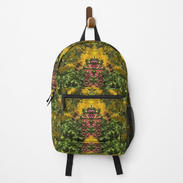 Item preview, Bee Bumbling Beauty in the Late Autumn Sun amongst the Gilded Yellow and Cerise Flowers designed and sold by RoseAromas.