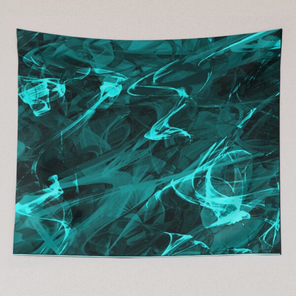 Item preview, Electrifying light blue visual abstract art designed and sold by ByPeachyDesigns.