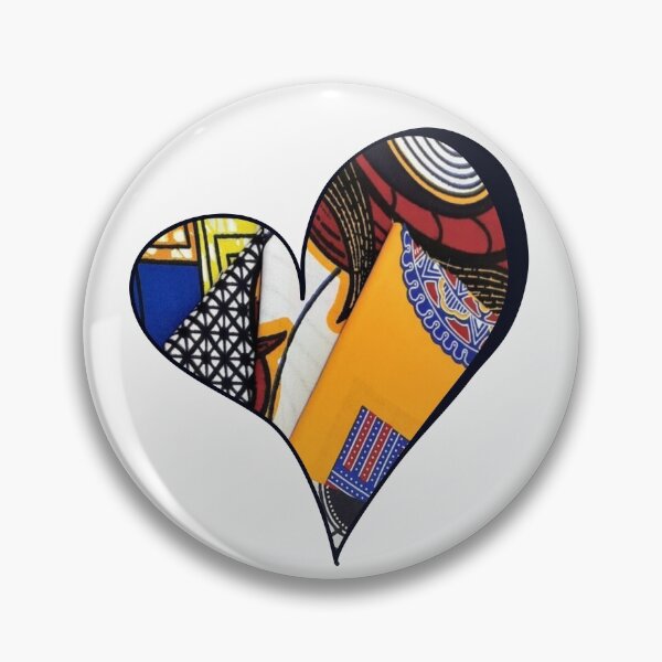 Item preview, African Fabric Heart Collage Art [#27] designed and sold by AfriStyleUK.