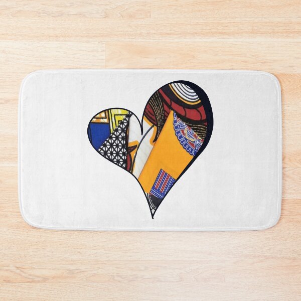 Item preview, African Fabric Heart Collage Art [#27] designed and sold by AfriStyleUK.