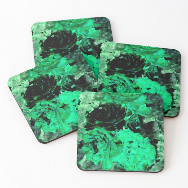 Item preview, Roses Green Black  Aqua designed and sold by Moonyflower.