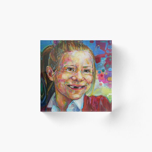 Little Girl Portrait Painting - 2011 Acrylic Block