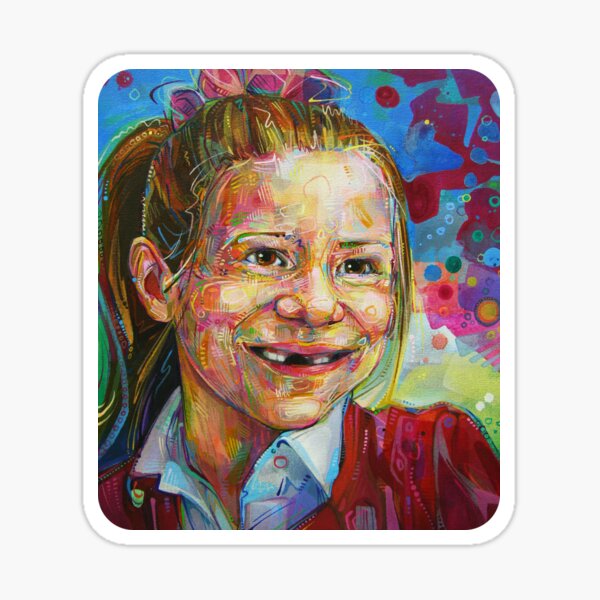 Little Girl Portrait Painting - 2011 Sticker