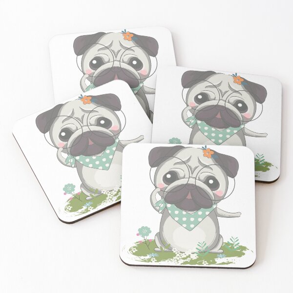 Item preview, Sweet Little Pug with Glasses designed and sold by Kids-Playground.